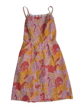 Lilly Pulitzer Pink & Yellow Cotton Floral Sundress with Spaghetti Straps!